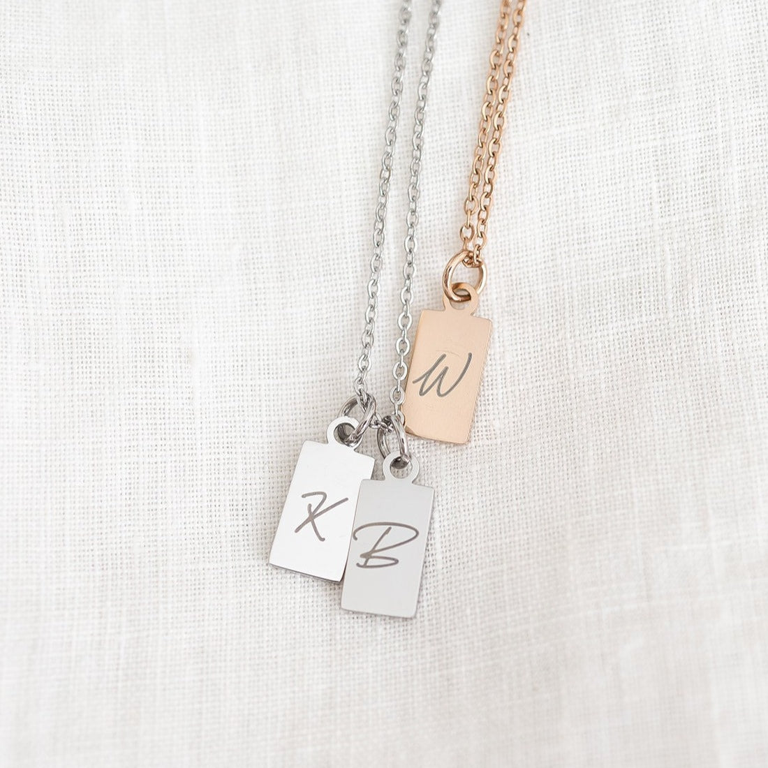 Square Initial Necklace